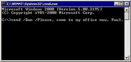 Net-Send command Screenshot